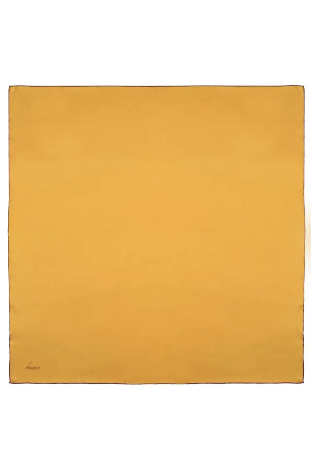 Hazenin Işıltı Detaylı Altın Renk İpek Eşarp