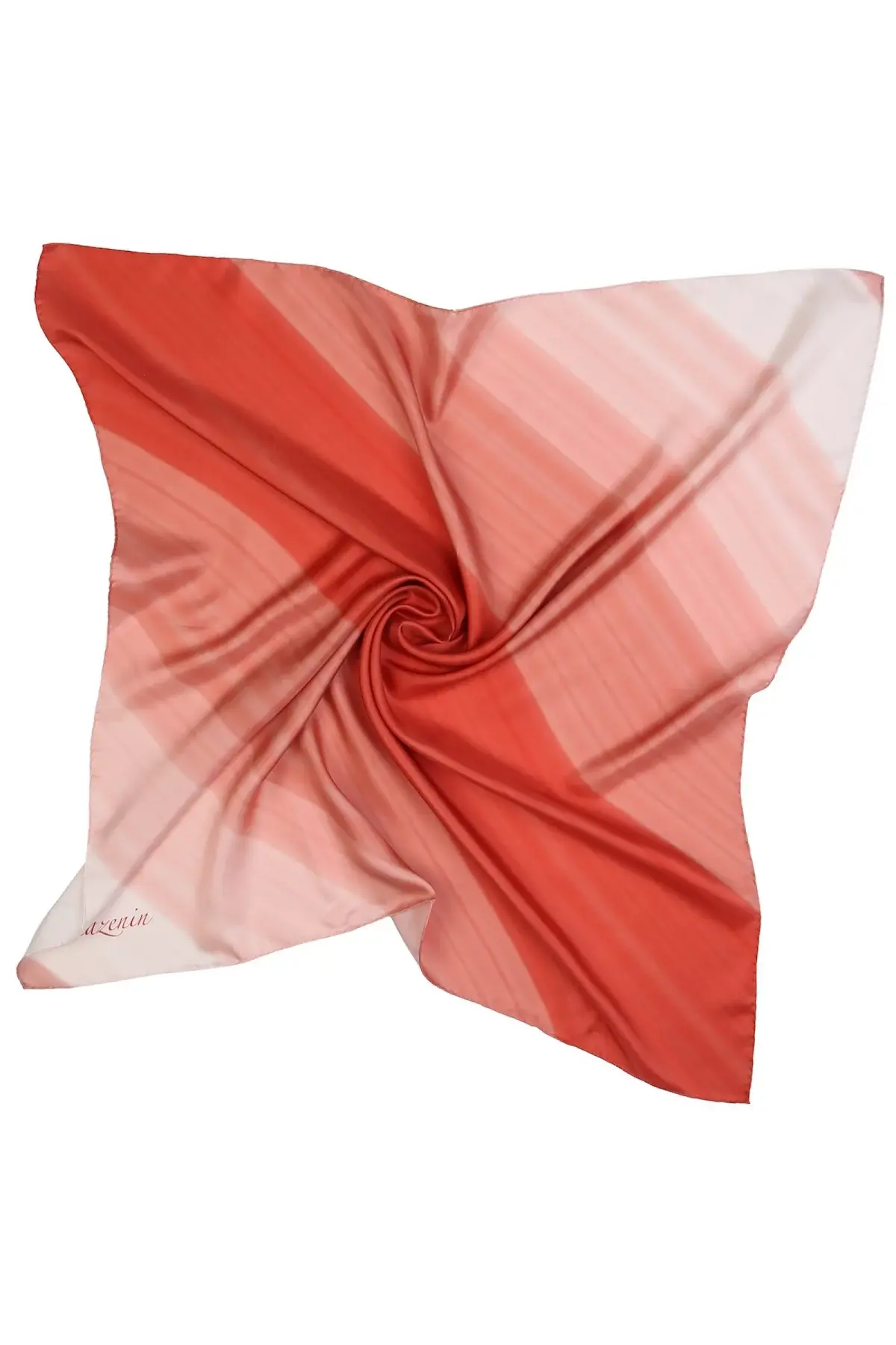 Hazenin Ton Geçişli Kiremit Tivil İpek Eşarp