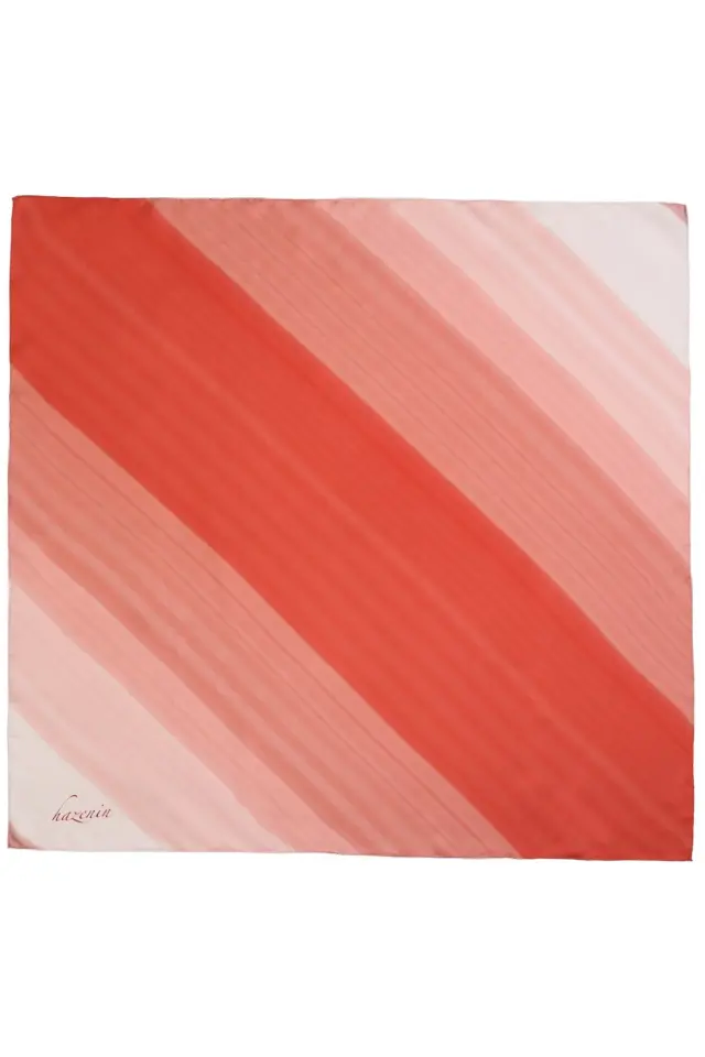 Hazenin Ton Geçişli Kiremit Tivil İpek Eşarp