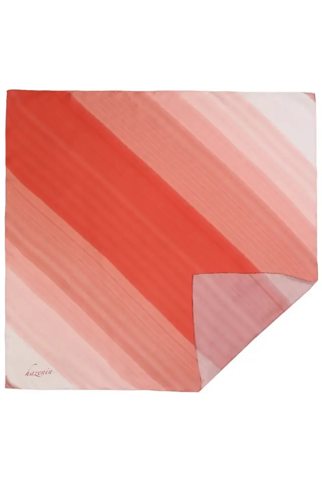 Hazenin Ton Geçişli Kiremit Tivil İpek Eşarp