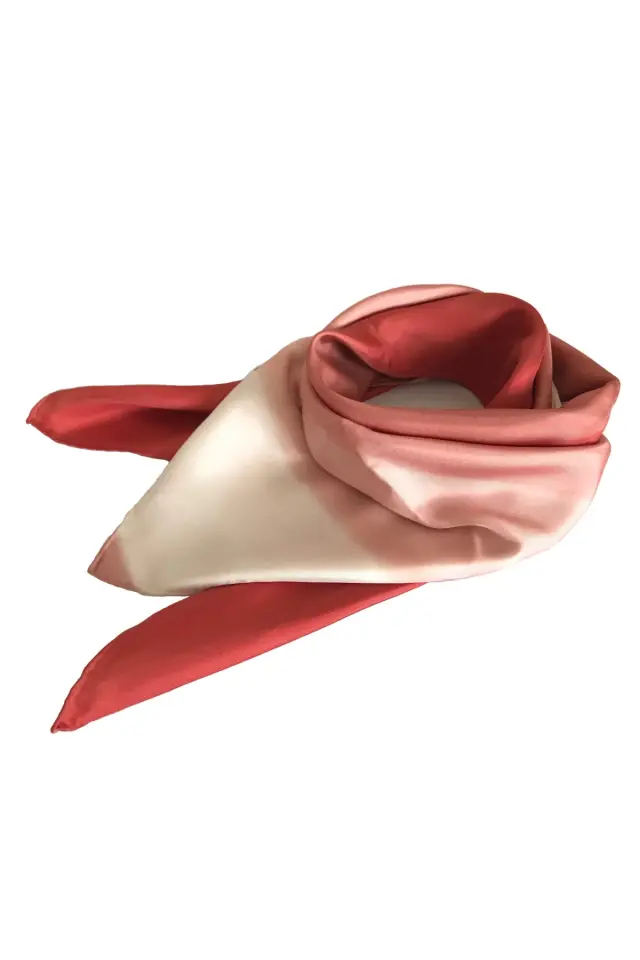 Hazenin Ton Geçişli Kiremit Tivil İpek Eşarp