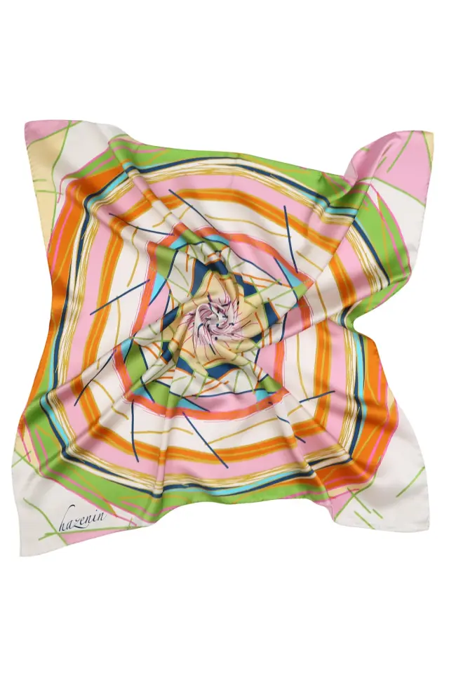 Hazenin Yaz Renkli İpek Eşarp