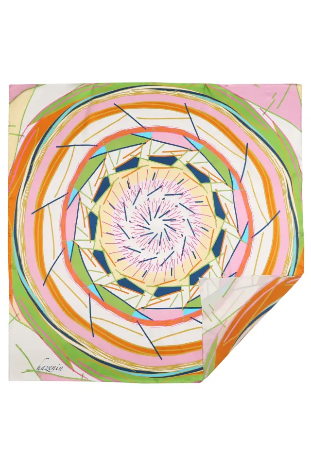 Hazenin Yaz Renkli İpek Eşarp