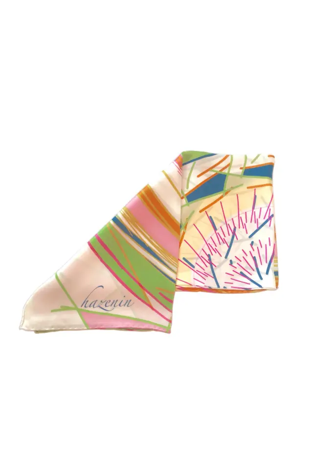 Hazenin Yaz Renkli İpek Eşarp