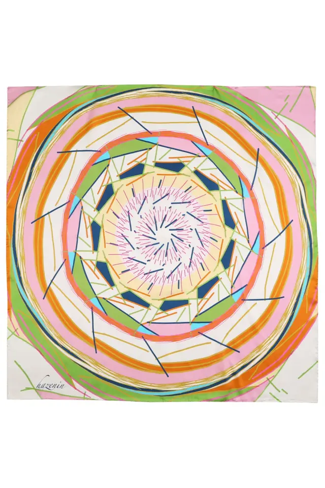 Hazenin Yaz Renkli İpek Eşarp