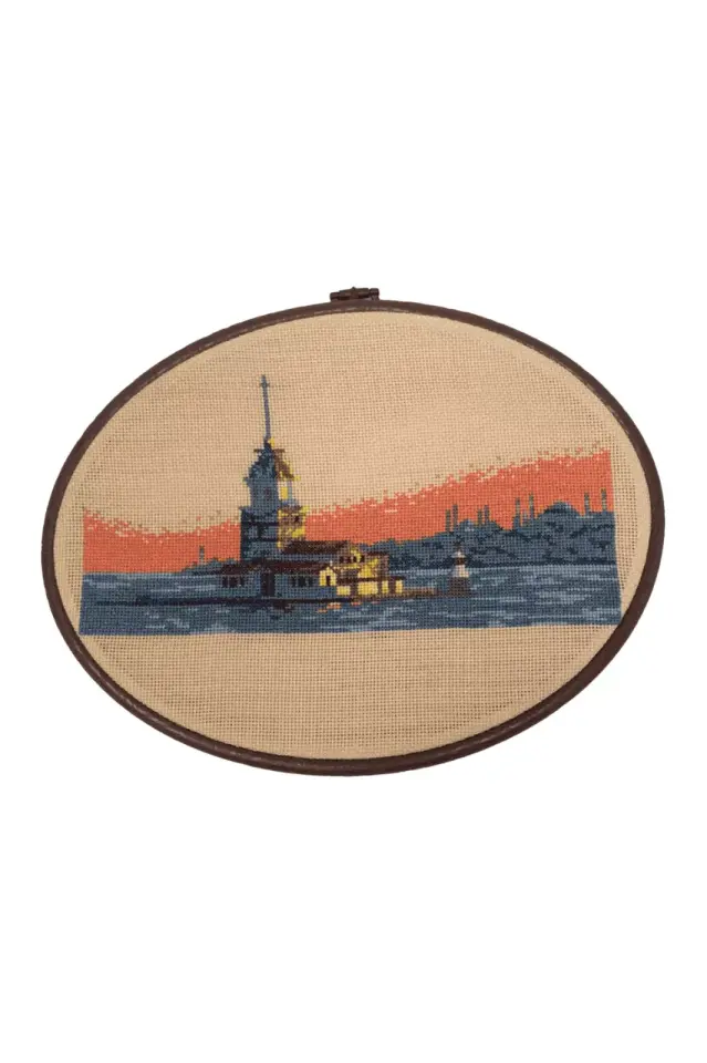 Kız Kulesi Motifli Kanaviçe Tablo